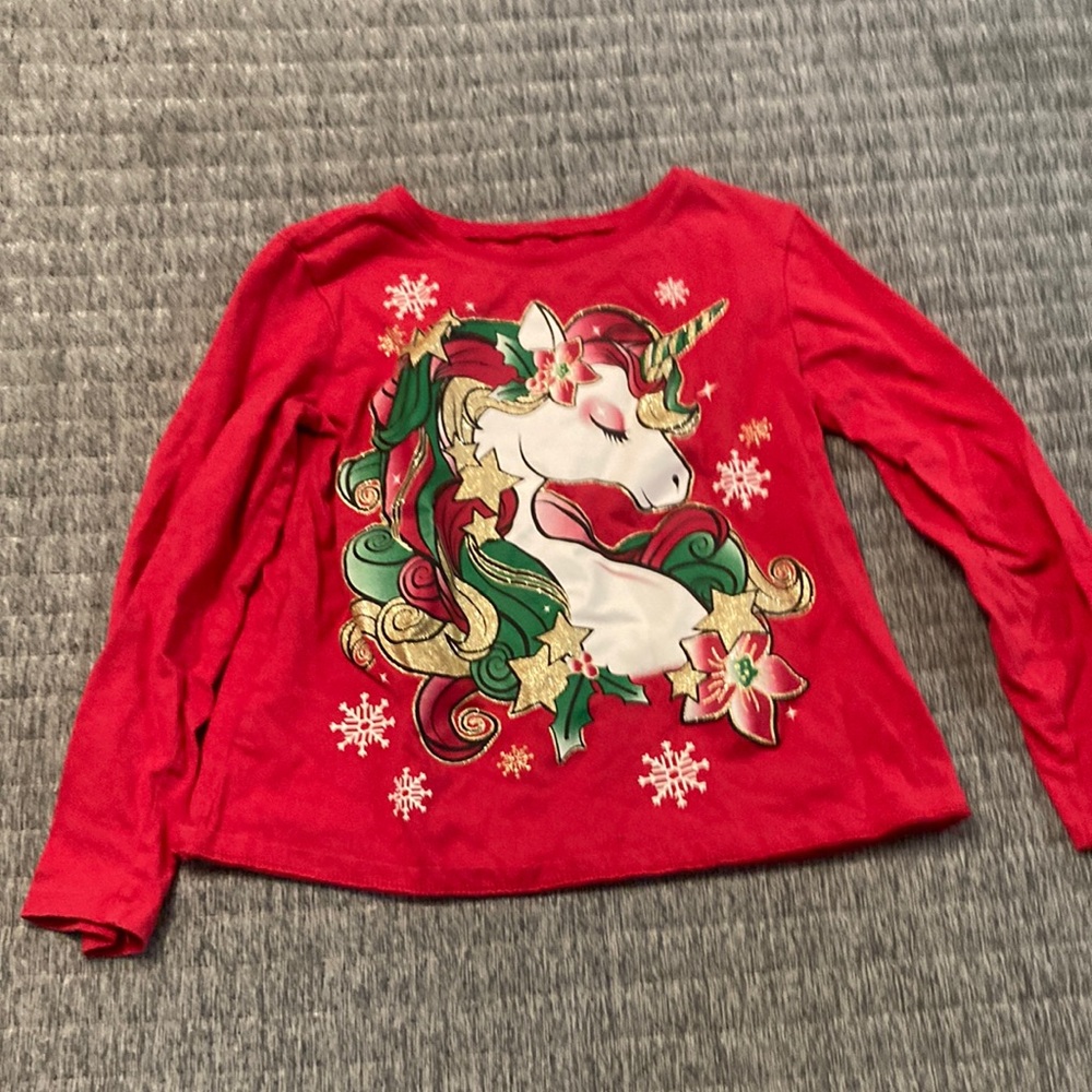 Place Red Long Sleeve Holiday Tee